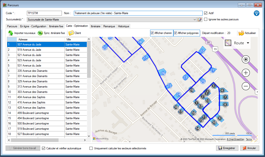 optimisation des parcours